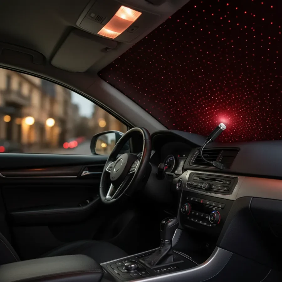 USB Star Projector Night Light for Bedroom & Car Decor